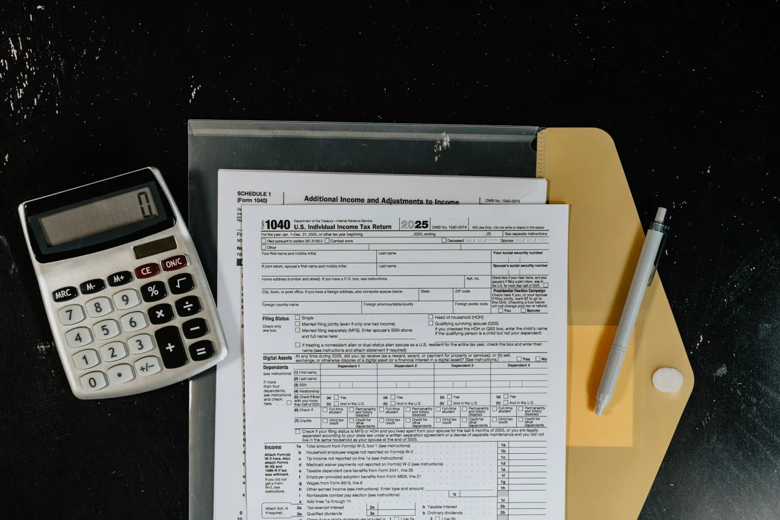 Tax and accounting desk representing VAT and corporate tax support in UAE